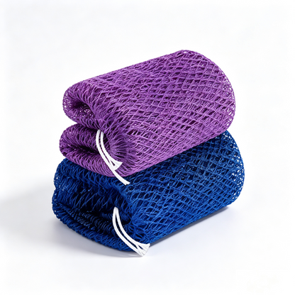 African Net Sponge with Knots, Exfoliating Shower Loofah Bath Sponge, Long Lasting Body Scrubber for Women & Men, Portable Travel Bath Accessory